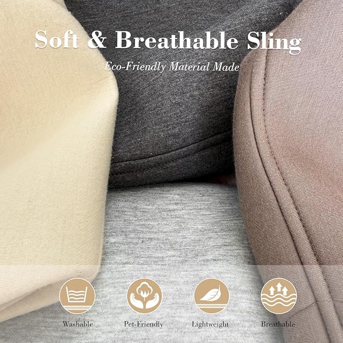 Dog & Cat Carrier Sling, Adjustable Soft Padded Shoulder Puppy Carrier, Hands-Free Dog Carrier Bag with Double Safety Buckles Premium Material for Outdoor Travel (Dark Gray, M)