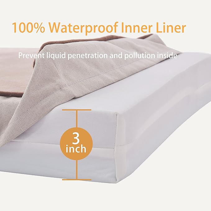 Orthopedic Memory Foam Dog Bed, Cooling Dog Beds for Medium/Large Dogs -Waterproof Pet Bed for Crate with Removable Washable Cover (M(29inch,45Lbs))