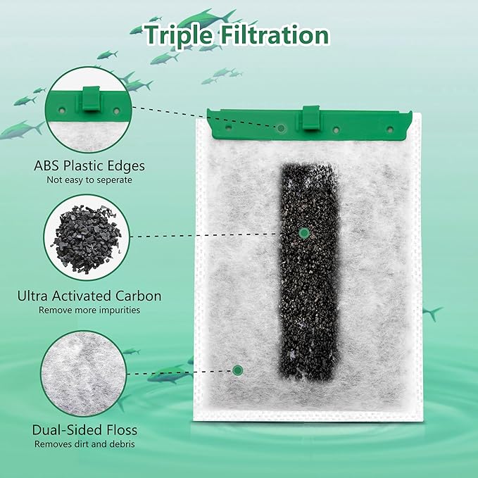 9-Pack Aquarium Filter Cartridge Compatible with Whisper Power Filters,Medium Replacement Filter Cartridges for 10i IQ10-105GPH