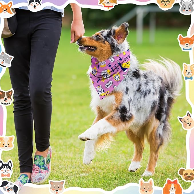 Dog Bandanas Bulk, Adjustable Cat Outfit, Pet Bibs Colorful Triangle Scarf Pet Bandanas for Medium Large Dogs Birthday Costume Decoration (30PCS_Classic)