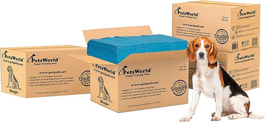 PETSWORLD Puppy Pads, 23x36 Inch, 1200 Count - Puppy Pee Pads for Dogs, Tear Resistant, Economy Value, Super-Absorbent Polymer Gel Core, Perfect for Puppies, Smaller Dogs