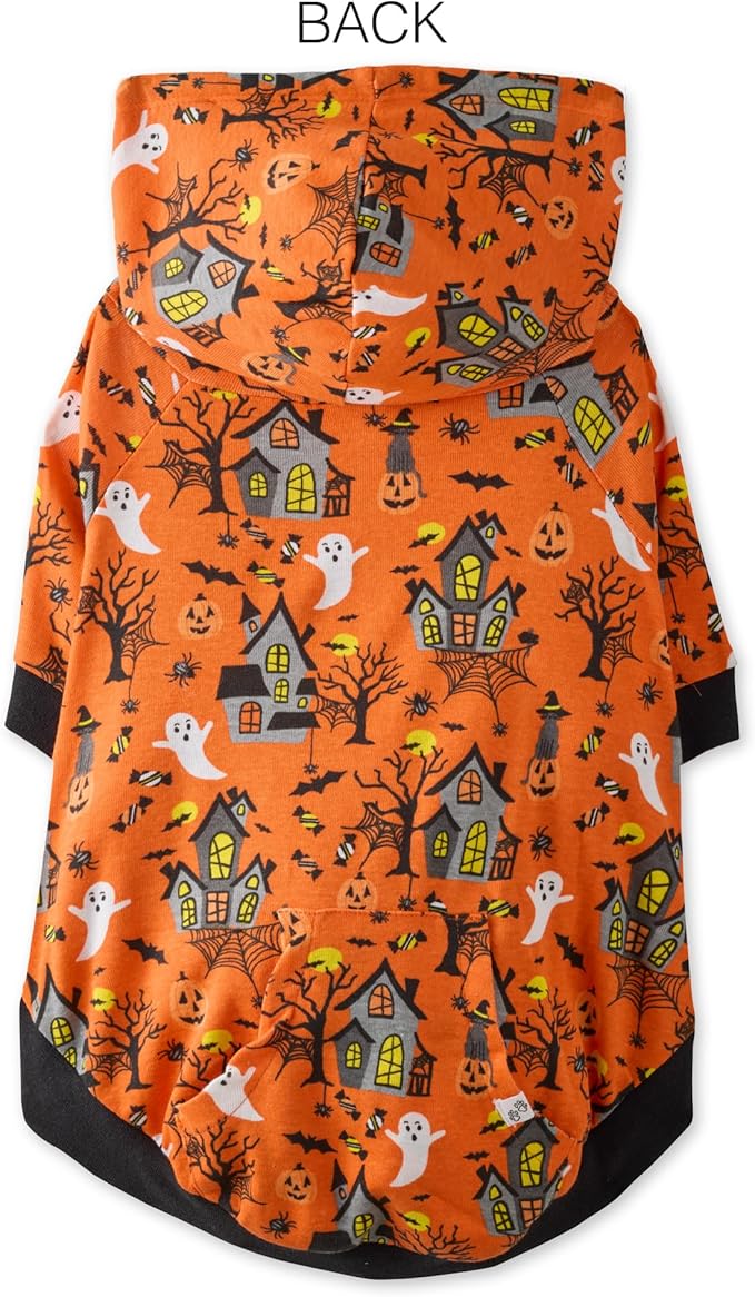 Rocky – The Orginal Lightweight Hooded TEE 100% Organic Cotton Dog Hoodie Pet Coat Sweater for Small, Medium, Large Dogs, Spooky, Medium