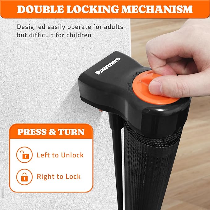 Pawtners Retractable Baby Gates Extra Wide, 41" Tall Extends up to 71" Wide, Dog Gate Indoor for Stairs, Pet Gate with Support Rods for Doorways Hallways Indoor & Outdoor-Black