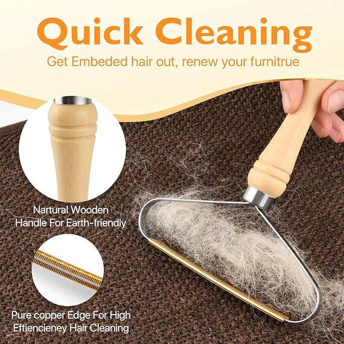 Pet Hair Removal Tool 3 Pack Dog Cat Hair Remover Carpet Scraper Rake Fur Removal Brush Lint Remover Shaver for Car Furniture Couch