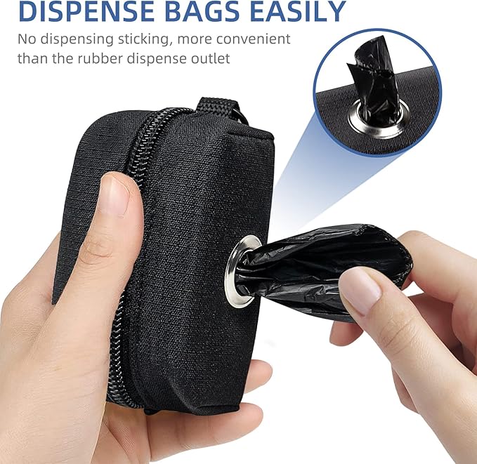 PuppyDoggy 1 Pack Poop Bag Holder for Dogs & Cats Waste Bag Dispenser Pouch with 1 Roll of Free Poop Bags - Dog Leash Accessory & Bicycle (Pink)