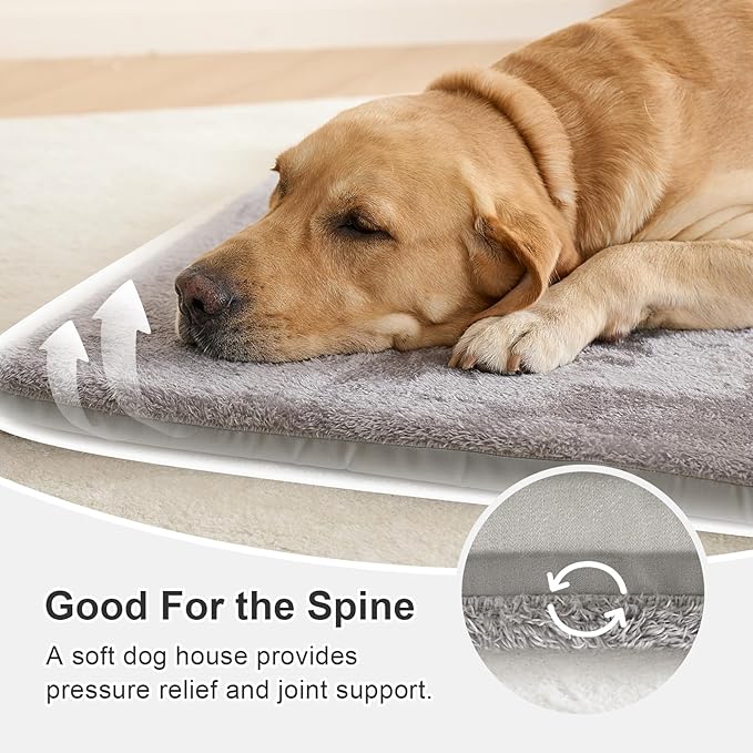 Jiupety 2 in 1 Dog House Indoor, Comfy Cave Bed Covered Dog Bed, Portable House for Large Dogs, 3XL(39"×32"×28"), Up to 90 Lb, Grey