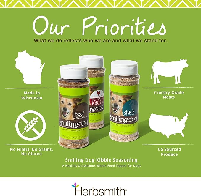 Herbsmith Kibble Seasoning – Freeze Dried Turkey – Dog Food Topper for Picky Eaters -4.9 oz