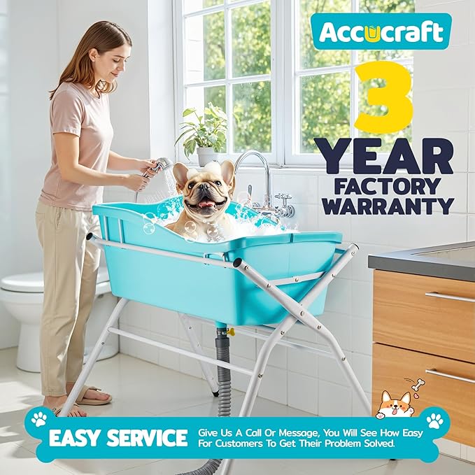 Dog Bath Tub, Portable Dog Washing Bathing Station, 3 Levels Elevated Foldable Dog Bath for Shower and Grooming, Collapsible Shower Bathtub Pet Tub for Small and Medium Size Dogs