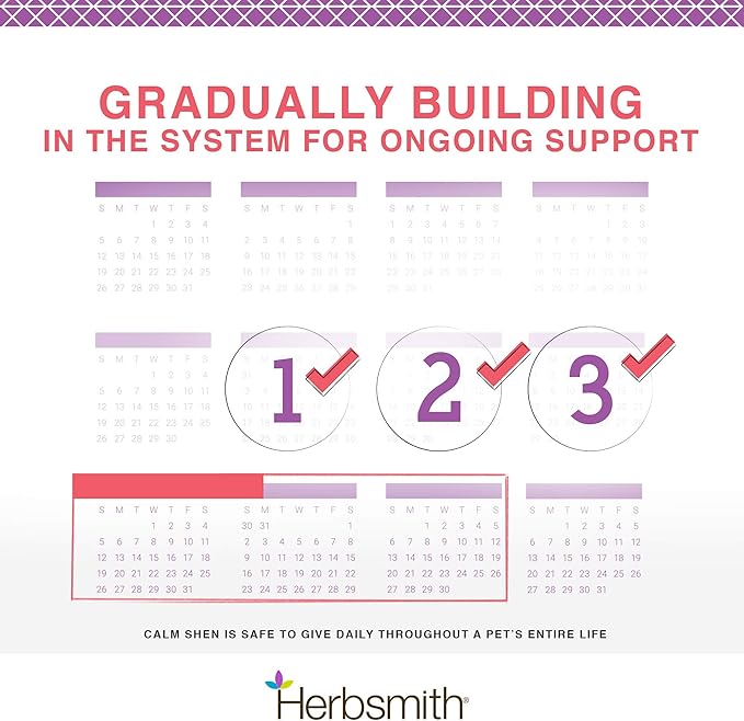 Herbsmith Calm Shen – Herbal Blend for Dogs & Cats – Natural Anxiety Remedy for Dogs & Cats – Feline and Canine Calming Supplement – 270 Tablets