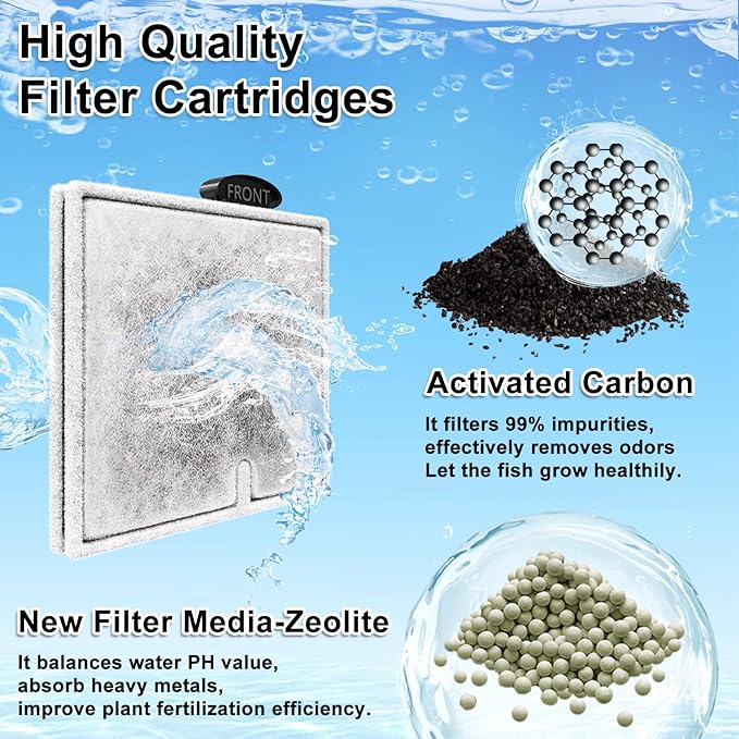 8 Pack Medium Filters Cartridges Compatible with Aqueon Fish Tank Filter Cartridges Compatible with Aqueon QuietFlow LED PRO Power Filter Size 10/Power Filter Size 10/E Internal Power Filter Size 20