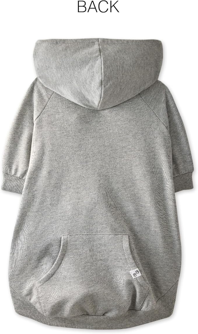 Rocky – The Orginal Lightweight Hooded TEE 100% Organic Cotton Dog Hoodie Pet Coat Sweater for Small, Medium, Large Dogs, Heather Gray, X-Small