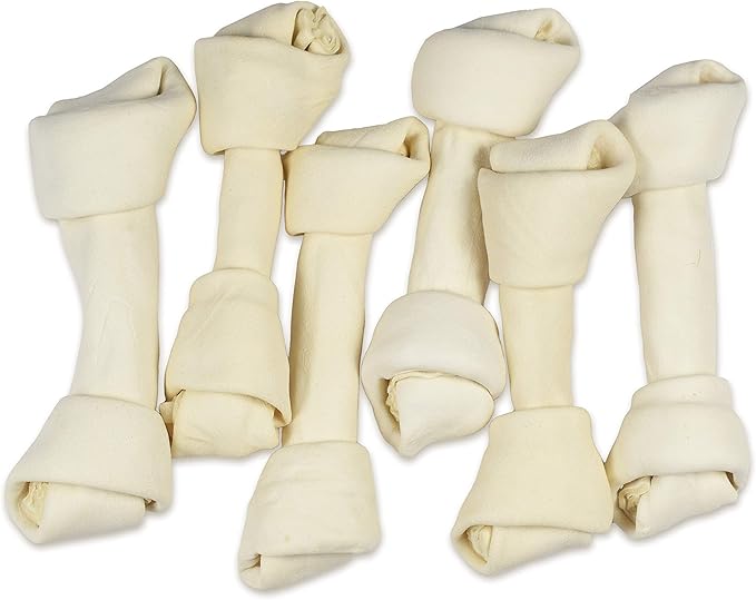 hotspot pets 8-9 Inch Large Rawhide Dog Chew Bones - (20 Pack) Made from Grass Fed Cows - Great for Dental & Oral Care for Aggressive Chewers Large Dogs