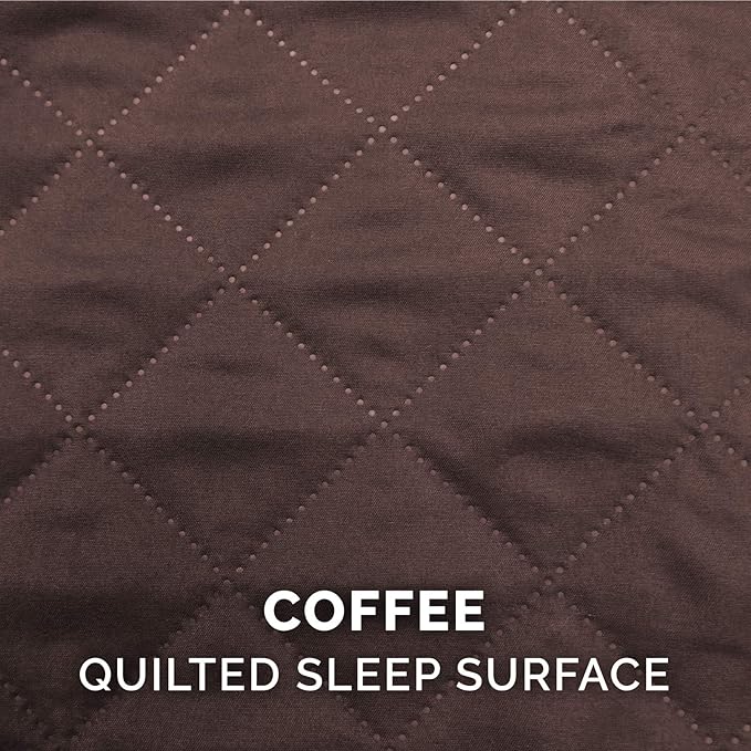 Furhaven Pillow Dog Bed for Large Dogs w/ Removable Bolsters & Washable Cover - Quilted Sofa - Coffee, Jumbo/XL