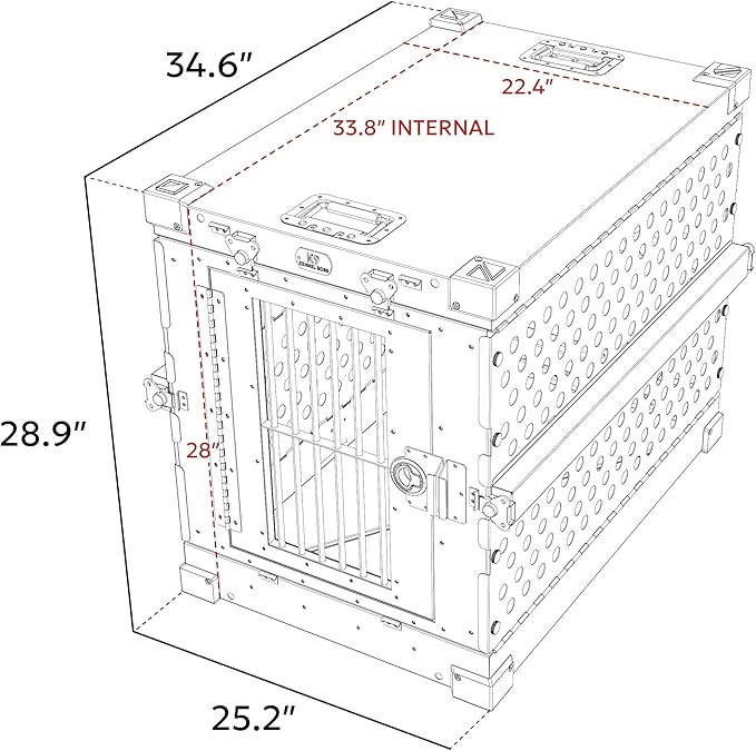 Heavy Duty Fully Collapsible Powder-Coated Aluminum Dog Crate - Medium (Tan)