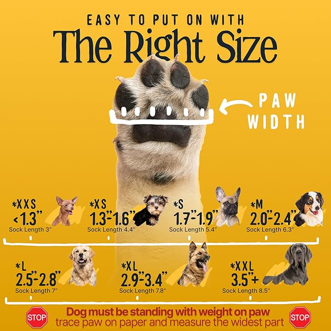 DOK TigerToes Premium Non-Slip Dog Socks for Hardwood Floors - Extra-Thick Grip That Works Even When Twisted - Prevents Licking, Slipping, and Great for Dog Paw Protection - Size Large