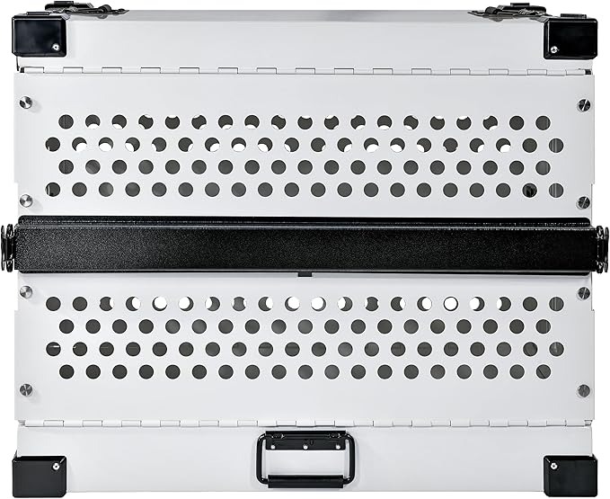 Heavy Duty Fully Collapsible Powder-Coated Aluminum Dog Crate - Small (White)