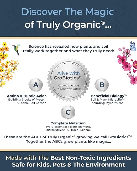 Organic Plant Magic - Truly Organic™ Fast-Acting Soluble Plant Food: All-Purpose Fertilizer Concentrate for All Flower Vegetable Herb Fruit Tree Shrub Container Garden & House Plants [One 1 lb Bag]