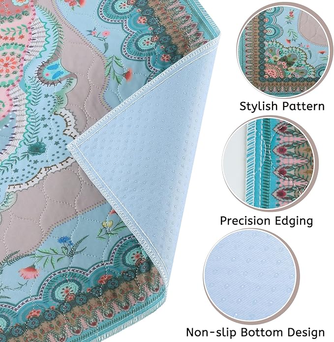 Aitmexcn Washable Pee Pads for Dogs, Reusable 24’’x 48’’ Waterproof Boho Mats for Puppy, Guinea Pig, Rabbit,Highly Absorbent,Ultra Soft, Non-Slip,Machine Washable,Stylish Design,2 Pack