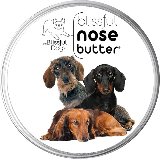 The Blissful Dog Dachshund Nose Butter for Dry, Cracked Skin, Lick-Safe Dog Nose Balm with Moisturizing Shea Butter, Almond, Olive, and Essential Oils, Pet Supplies, Uncented, 8 oz.