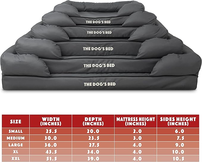 The Dog’s Bed XL Grey 43.5x34, Memory Foam, Pain Relief: Arthritis, Hip & Elbow Dysplasia, Post Surgery, Lameness, Supportive, Calming, Waterproof Washable Cover, Veterinary Approved