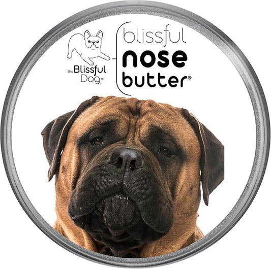 The Blissful Dog Bullmastiff Nose Butter for Dry, Cracked Skin, Lick-Safe Dog Nose Balm with Moisturizing Shea Butter, Almond, Olive, and Essential Oils, Pet Supplies, Uncented, 8 oz.