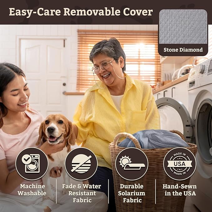 Snoozer Lookout I Dog Car Seat - Small Dog and Puppy Car Seat, Booster Bed for Small & Medium Size Pets up to 25 Lbs, Sherpa Lining, Elevated, Washable, Safe for Travel - Medium, Stone Diamond