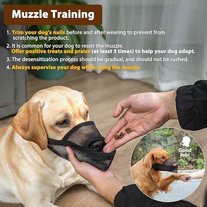 Crazy Felix Nylon Dog Muzzle for Small Medium Large Dogs, Air Mesh Breathable and Drinkable Pet Muzzle for Anti-Biting Anti-Barking Licking (XXXS, Beige)
