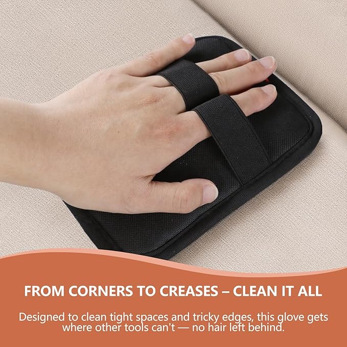 Pet Hair Removal Glove – Upgraded Electrostatic Pet Hair Remover Gloves for Cats & Dogs (Black, L)