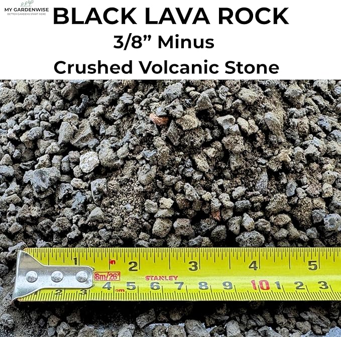 Lava Rocks for Plants (3/8’’ Minus), Natural Black Lava Rocks, Succulent & Terrarium Horticultural Volcanic Rock, Ideal Drainage for Potted Plants, Made in USA (5 qts - 9 lbs)