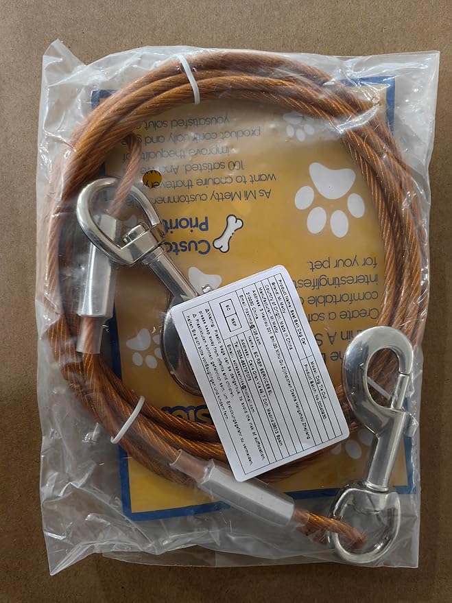 Tie Out Cable for Dogs,100FT Dog Leads,Heavy Duty Tie Out Cable for Large Dogs Up to 125lbs,Durable Dog Runner Tether Line for Outdoor,Yard