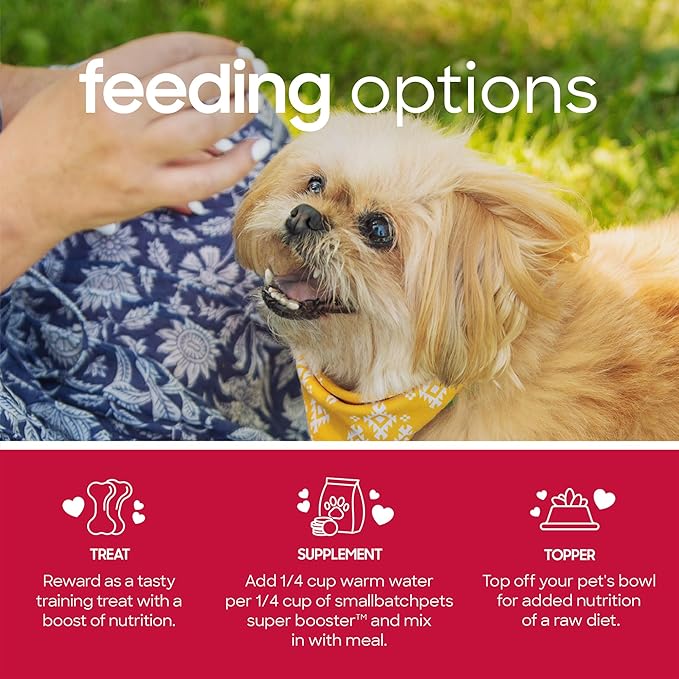 Smallbatch Freeze Dried Dog Treats, Superfood Food Topper Beef Bites for Dogs & Cats, Probiotics, Organic Ingredients, High Protein, Grain Free Healthy Treat Food Topper, Made in The USA, 18 oz Bag