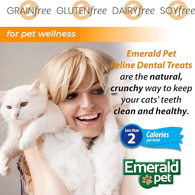 Feline Dental Treats — Tasty and Crunchy Cat Dental Treats Grain Free — Natural Dental Treats to Clean Cat Teeth, Freshen Breath, Reduce Plaque and Tartar Buildup — Salmon Treats, 32 oz (32 oz)