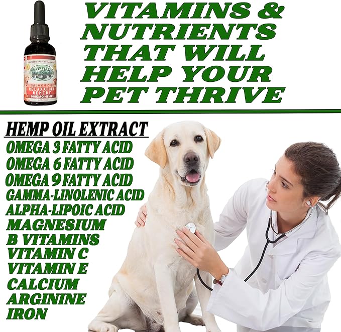 Pet Hemp Oil | Dogs and Cats | Wild Alaskan Salmon Hemp Oil | 1000MG Organic Tincture | 100% Natural | Hip, Joint, and Muscle Support for Your Pet | Aids with Skin, Coat, Anxiety, Stress, and Pain