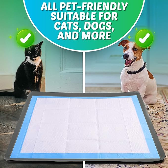 TidyFriend Dog Pee Pad Holder Tray Fits for 24” x 36” Wee Wee Pee Pads - Stable Grip, Raised Edges, Quick-Wipe Silicone Surface Dog Potty Tray Holder for Indoor Flooring Protection (Grey)