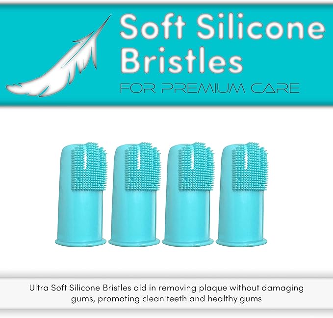 Professional Dog Finger Toothbrush by H&H Pets,Pack of 4