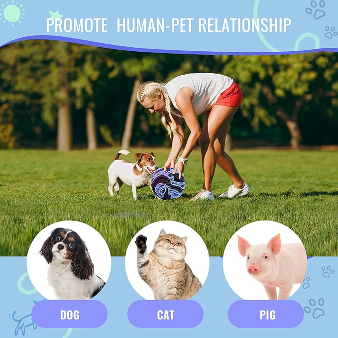 Pet Snuffle Ball, Puzzle Sniffing Interactive Dog Ball for Blind Dogs Training Stress Relief Dog Enrichment Toys Treat Machine Washable (15cm, Gradient Purple)