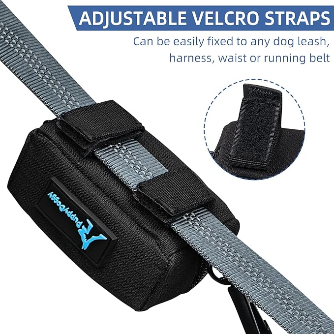 PuppyDoggy 1 Pack Poop Bag Holder for Dogs and Cats Waste Bag Dispenser Poop Bag Pouch Dispenser with 1 Roll of Free Poop Bags for Dog Leash Accessory Bicycle