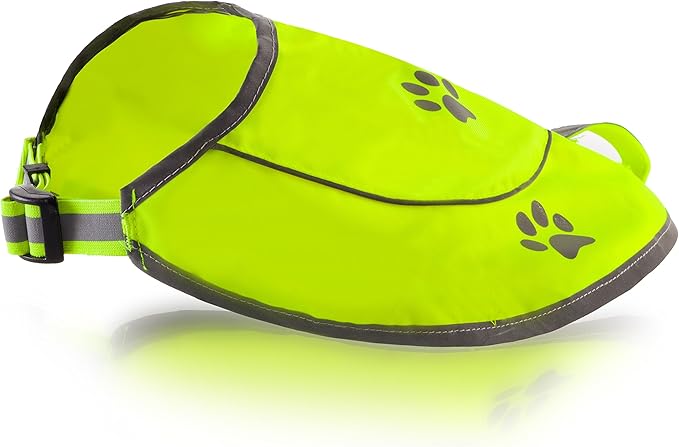 Dog Reflective Vest - Comfortable Jacket Safety Hunting, High Visibility for Dogs with Elastic Straps and Clasp Closure-Yellow, Large