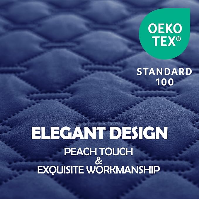 gogobunny 100% Double Sided Waterproof Dog Blanket Soft Pet Bed Cover Reversible Protect Furniture Couch Sofa Car for Puppy Large Dog Cat (Dark Navy/Light Navy, 52x82 Inch (Pack of 1))