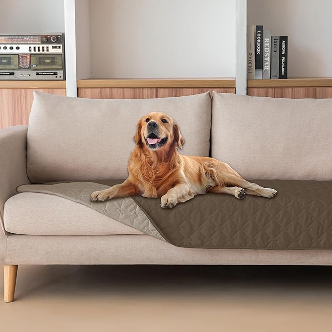 gogobunny 100% Double Sided Waterproof Dog Blanket Soft Pet Bed Cover Reversible Protect Furniture Couch Sofa Car for Puppy Cat Kids (Dark Walnut/Light Walnut, 30x90 Inch (Pack of 1))