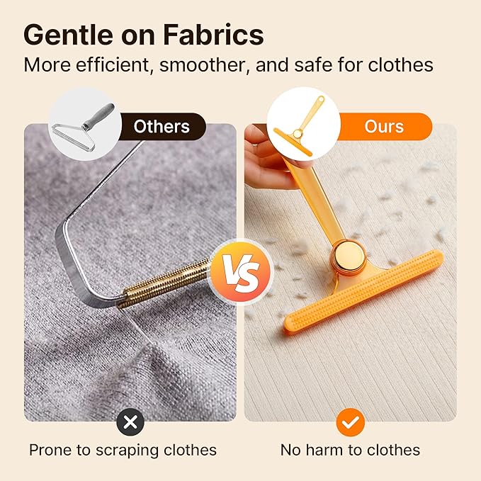 Potaroma Pet Hair Remover Set of 2, Dog Cat Hair Remover, Fur Removal Tool, Portable Carpet Scraper Brush for Carpets, Car Mat Couch, Pet Bed, Furniture Rug