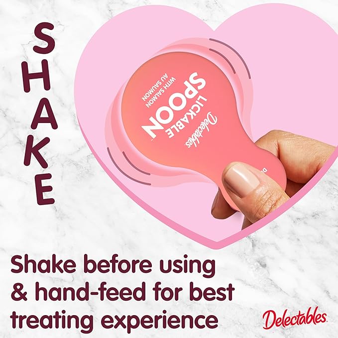 Hartz New Delectables Lickable Spoon Interactive Lickable Cat Treats for Quick & Easy Bonding, Salmon 32ct