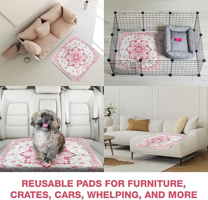 Washable Pee Pads for Dogs - XXL (1 Pack) 6 FT X 6 FT Super Absorbent Reusable Puppy Training Pads - 100% Waterproof, Leak-Proof & Non-Slip Whelping Pads for Pet Housebreaking