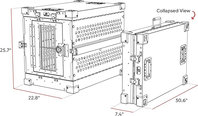 Heavy Duty Fully Collapsible Powder-Coated Aluminum Dog Crate - Small (Tan)