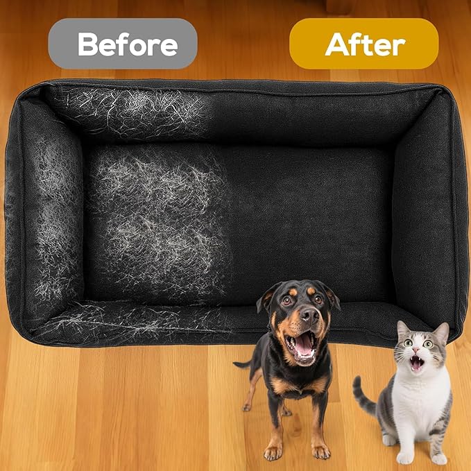 Static Pet Hair Remover Gloves, Reusable Electrostatic Pet Cat Dog Hair Removal Grooming Gloves Brush Tool for Couch, Furniture, Carpet, Car Seat