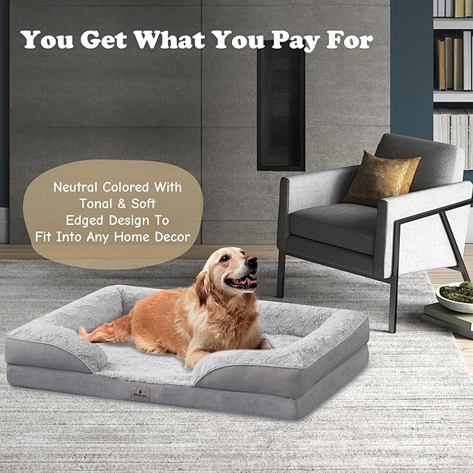 Orthopedic Dog Bed for Extra Large Dogs - XL Plus Waterproof Dog Sofa Beds, Supportive Foam Pet Couch Bed with Removable Washable Cover, Waterproof Lining and Nonskid Bottom