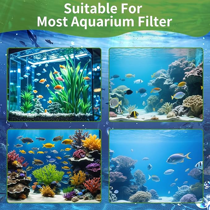 Aquarium Filter Floss for Fish Tank Filters -Micro Fine Multi-Layer Aquarium Filter Pad-Filter Media Roll for Crystal Clear Water Cut to Size 12"x72"x0.5"