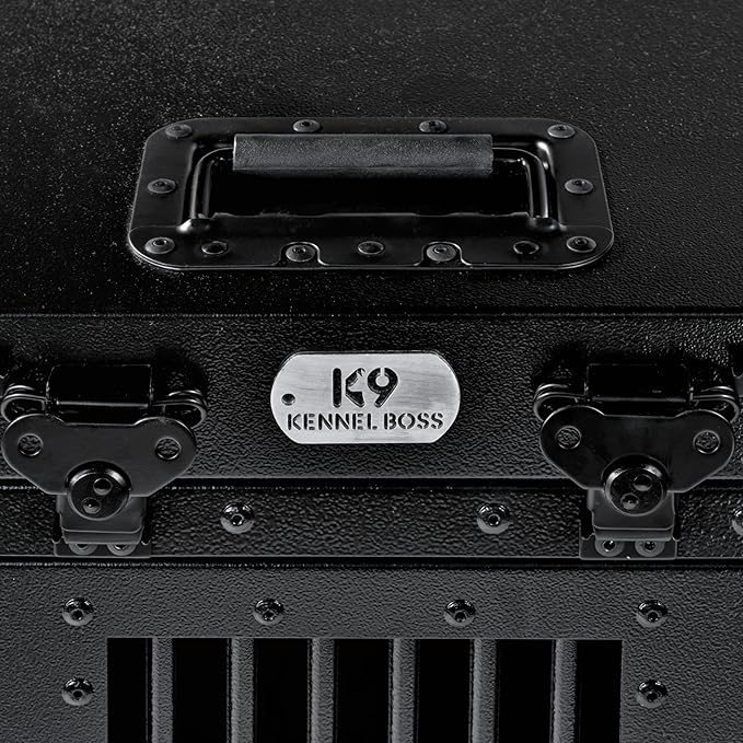 Heavy Duty Fully Collapsible Powder-Coated Aluminum Dog Crate - Small (Black)