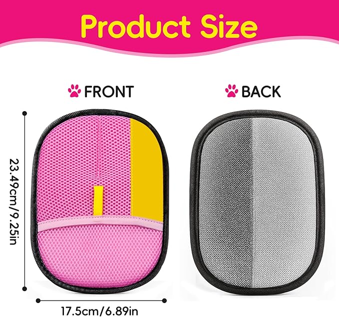 Upgraded pet Hair Removal Gloves, Reusable pet Hair Removal Gloves, Powerful cat and Dog Hair Removal, Suitable for Clothes、Sofas、Carpets、car Seats etc. (2PCS Pink)