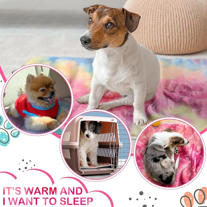 Reginary 4 Pcs Waterproof Guinea Pig Blankets Washable Small Animal Fleece Bedding Absorbent Guinea Pig Cage Liners Reusable Pet Pee Pad Sleep Mat for Hamster Ferret(Tie Dye Pattern,35 x 24 Inch)